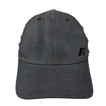 Russell Fitted Hat Gray S/M Lightweight Embroidered Logo Vented Holes 6 Panel