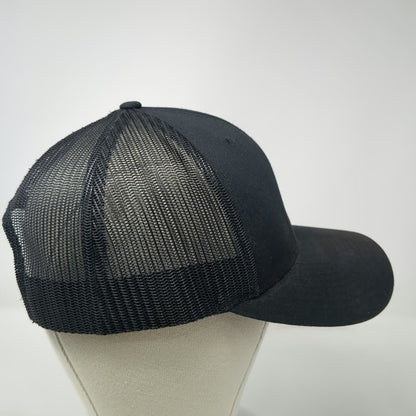 Richardson Trucker Hat Black OSFM 1884 Line Co Logo Mesh Back Snapback 112 hat