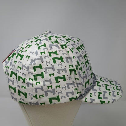 IBF 5 Panel White Green Gray Hat One Size Nucor Utah Golf Logo Rope Snapback
