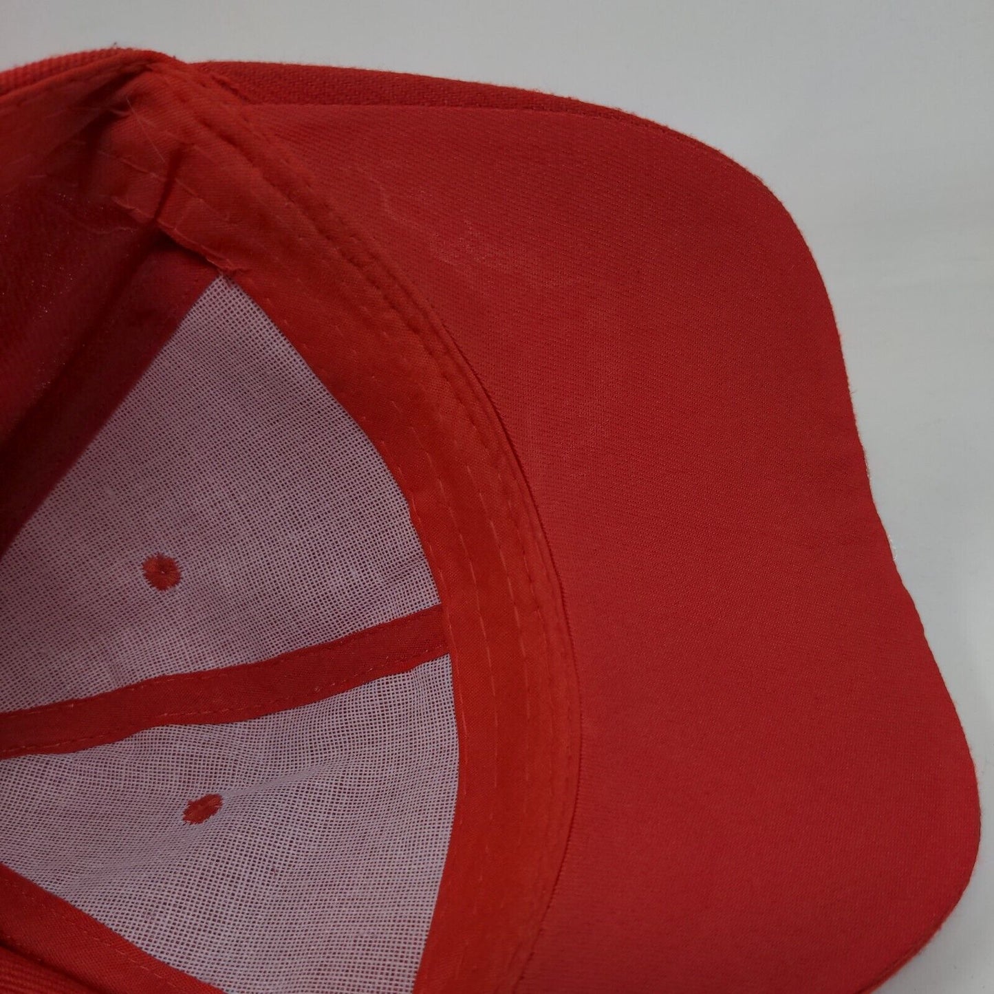 Unbranded Strapback Hat Red One Size Adjustable Embroidered Striped