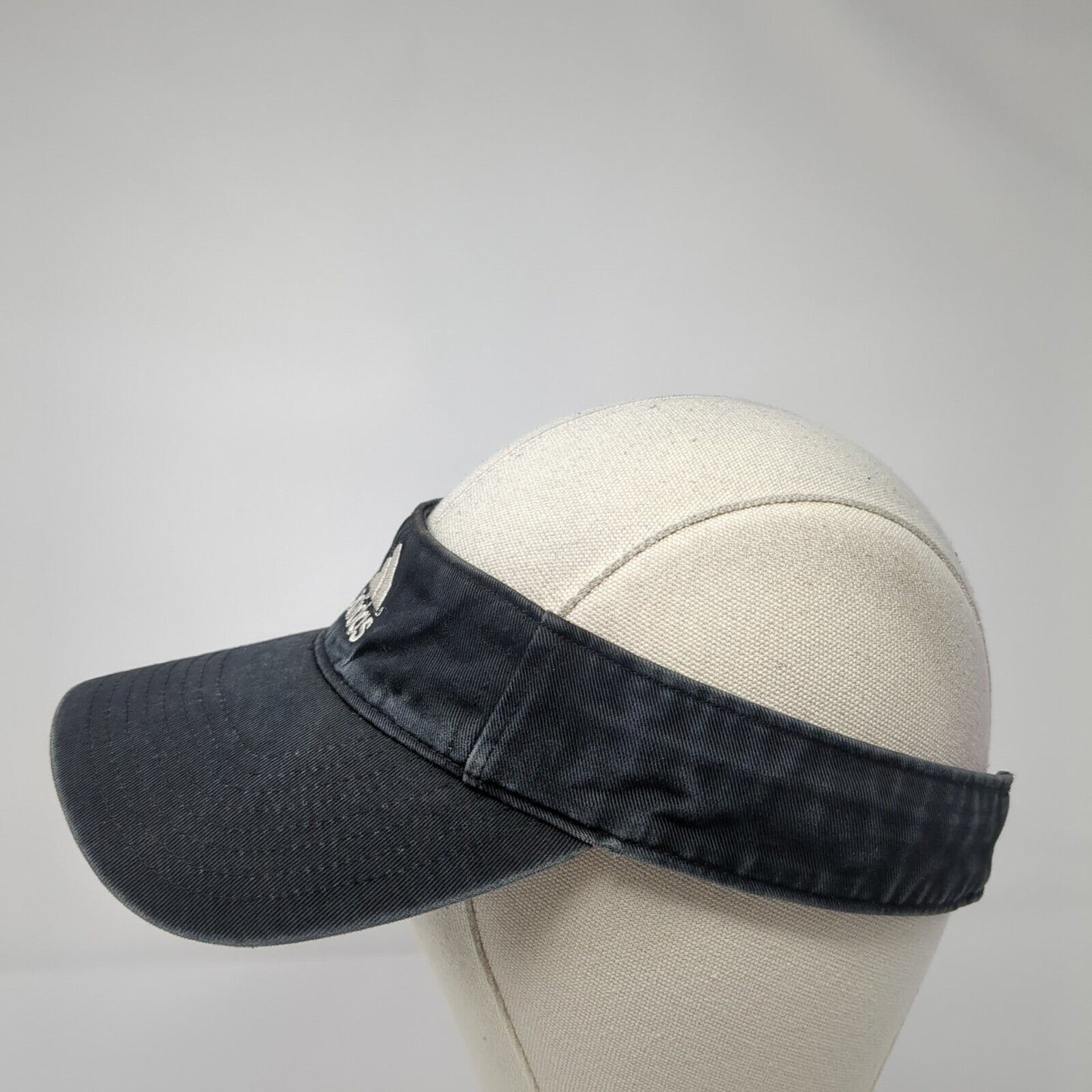 Adidas 3 Stripes Strapback Sun Visor Hat Black One Size Adjustable