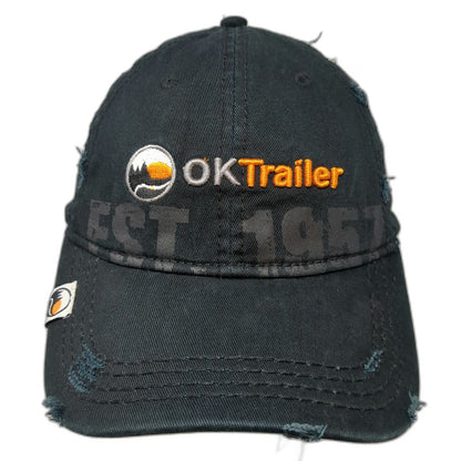 Otto Baseball Cap Black One Size OK Trailer Est 1957 Logo Cotton Strapback Hat
