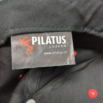Pilatus Luzern Slideback Hat Black One Size Adjustable Embroidered Cotton