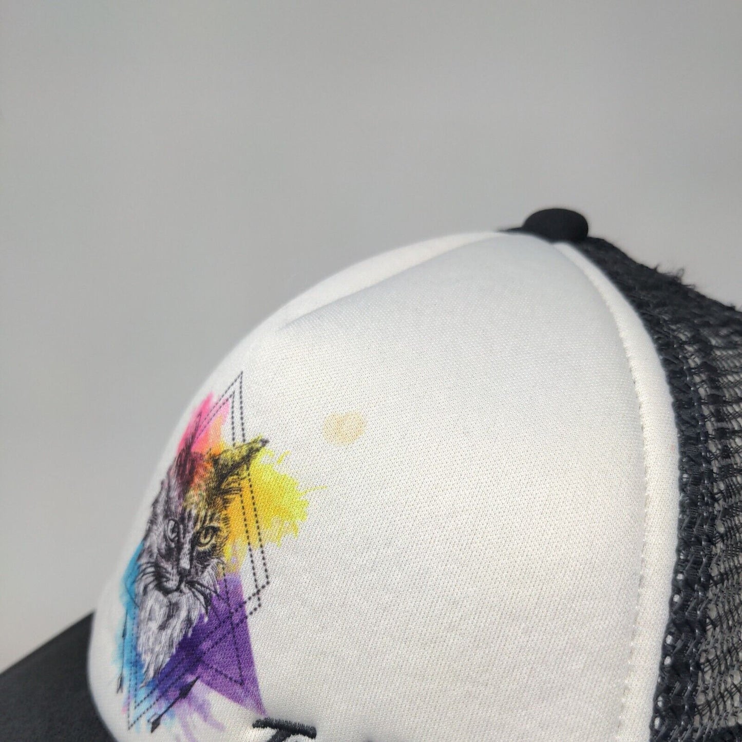 Turtle Fur Snapback Mesh Back Trucker Hat Black One Size Colorblock