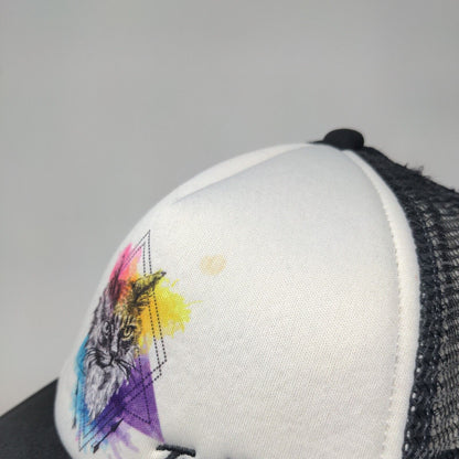 Turtle Fur Snapback Mesh Back Trucker Hat Black One Size Colorblock