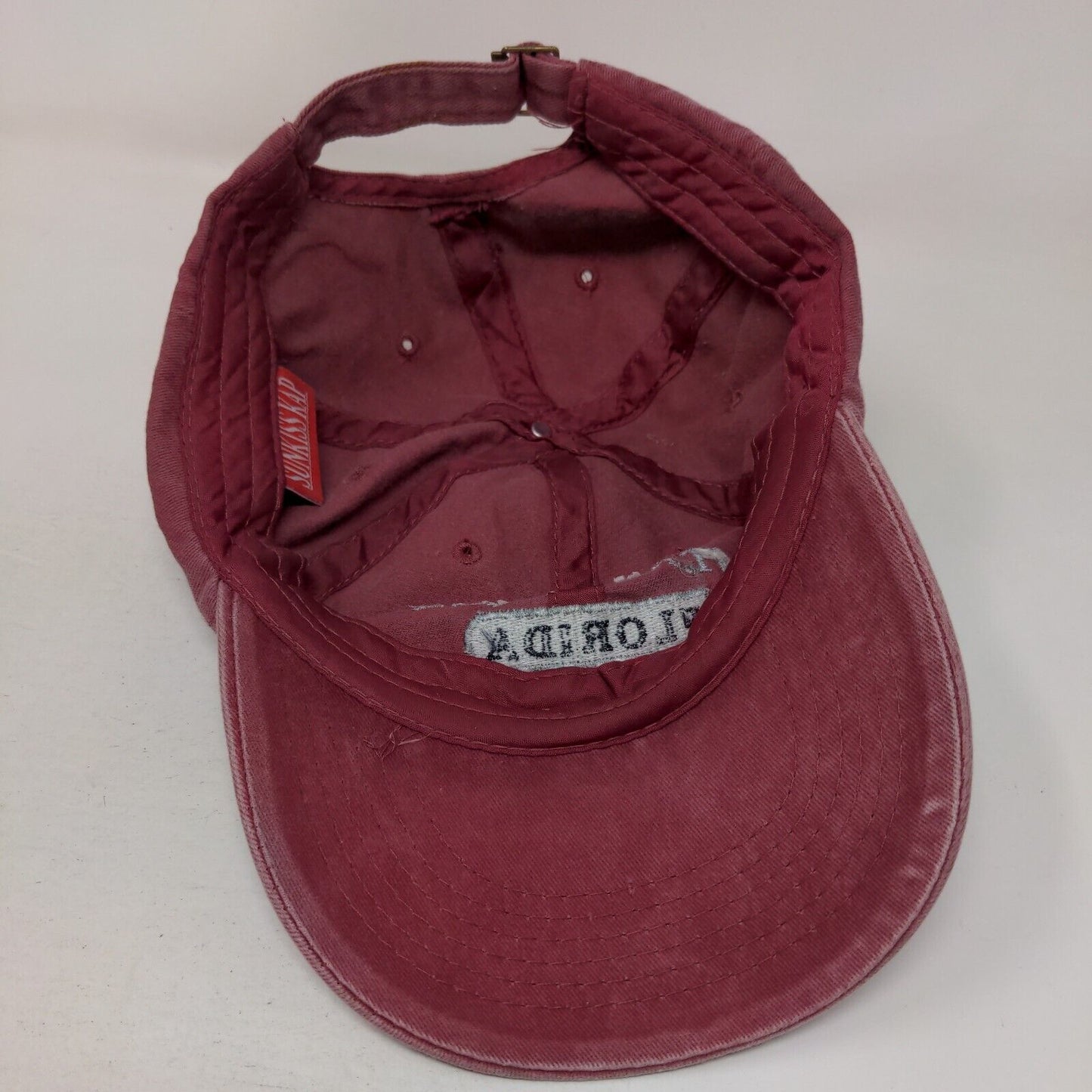 St. Augustine Florida USA Slideback Hat Red One Size Embroidered Sunkiss Kap