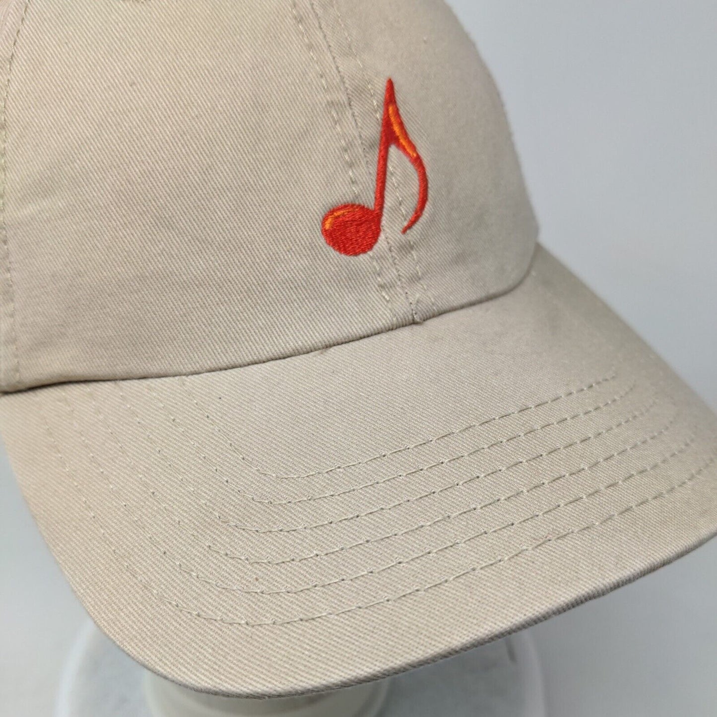Music City Strapback Hat Tan OSFM Adjustable Embroidered 6 Panel Cotton Otto