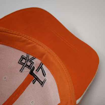 SARA Baseball Cap Orange One Size Kanji Snake Embroidery Strapback Graphic Hat