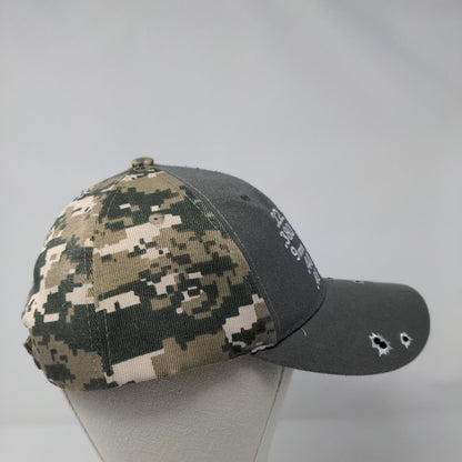 All Faster Than Dialing 911 USA Flag Strapback Hat Camouflage OSFM Patriotic