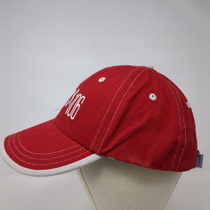 Mix 106 Strapback Hat Red OSFA Adjustable Embroidered 6 Panel Adams