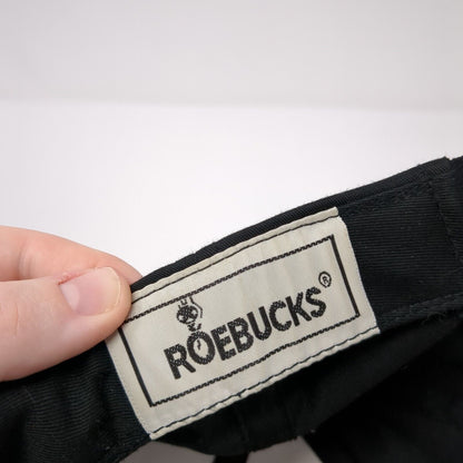 Roebucks Slideback Hat Black One Size Adjustable Vented Holes 6 Panel Blank
