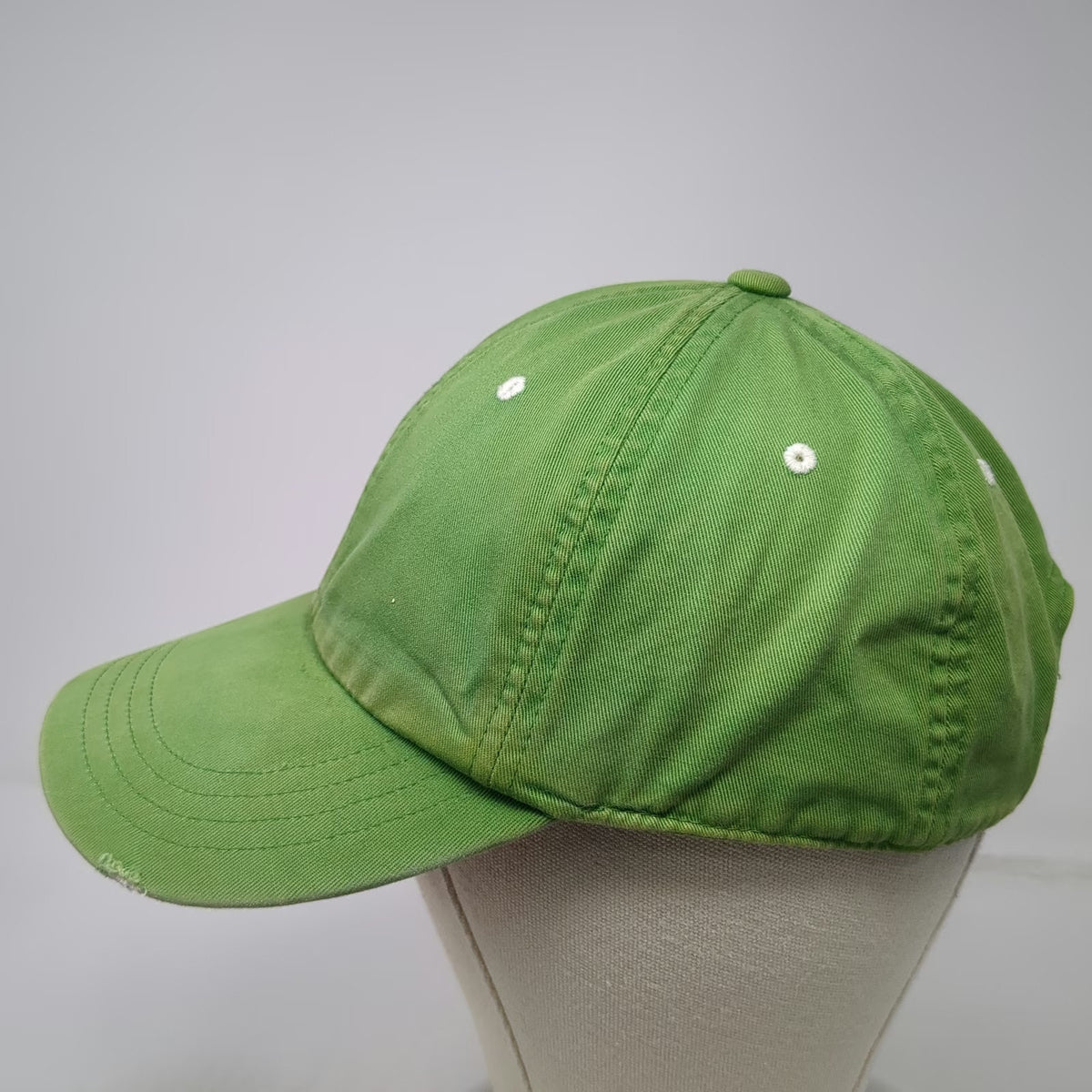 Old Navy Baseball Cap Green One Size Strapback Orange Under Brim Cotton Hat