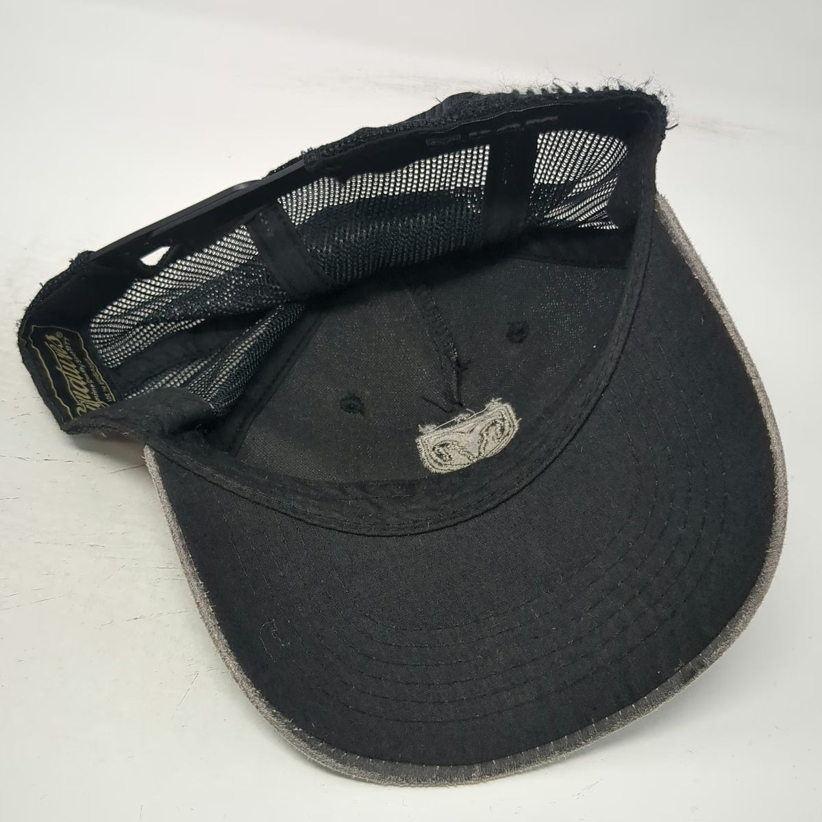Signatures RAM Logo Trucker Hat Gray One Size Mesh Back American Flag Snapback