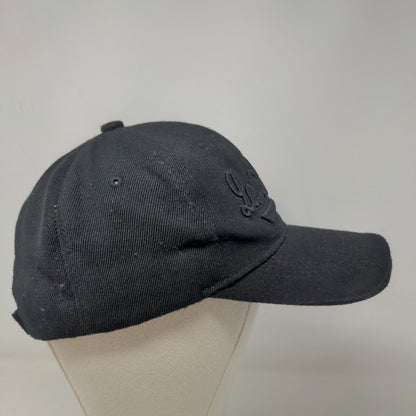 A.H.S. Men's Strapback Hat Black Embroidered Los Angeles Spell Out Logo