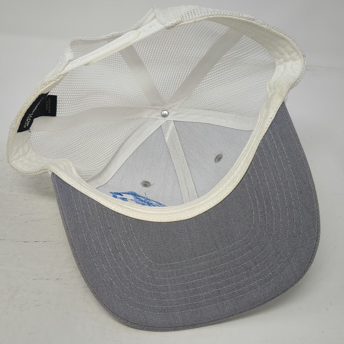 Port Authority Trucker Hat Gray One Size Snapback Mesh Back River Buddies Fish