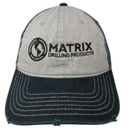 OTTO Baseball Cap Black OSFM Matrix Drilling Products Distressed Strapback Hat