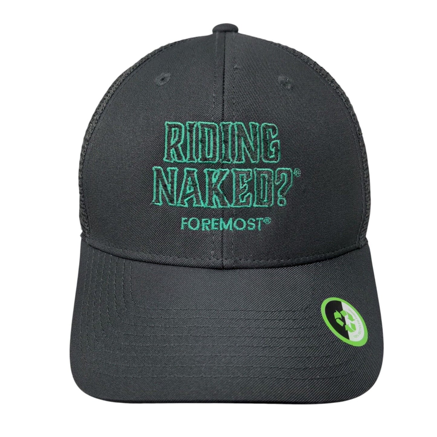 Riding Naked? Foremost Snapback Trucker Hat Gray OS Mesh Back Port Authority