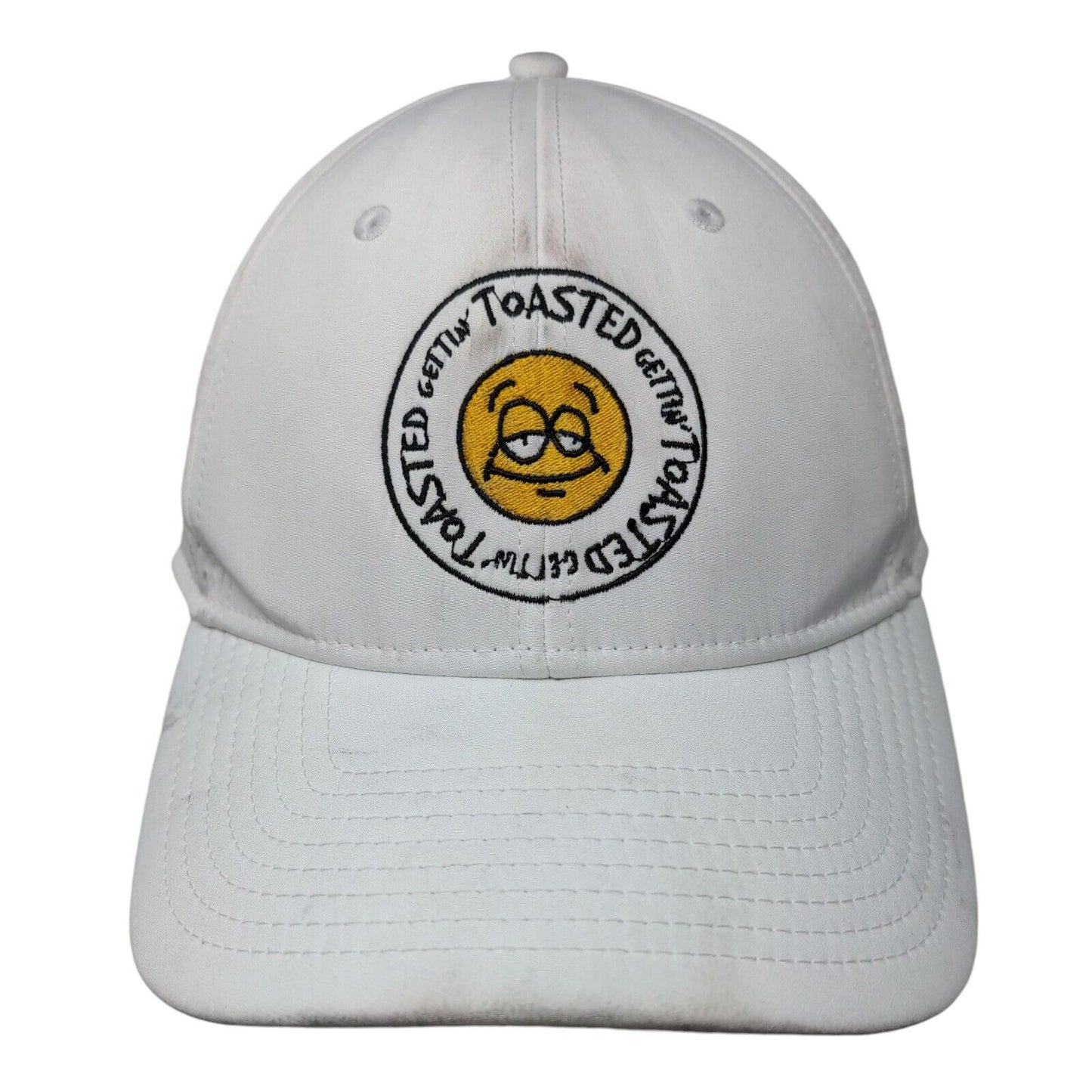 Gettin' Toasted Strapback Hat White OSFM Embroidered Breathable The Game