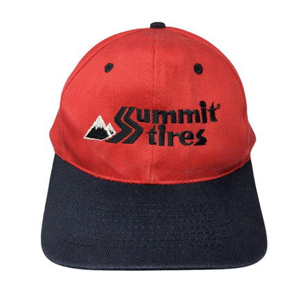 Summit Tires Snapback Hat Red One Size Adjustable Colorblock 6 Panel KC