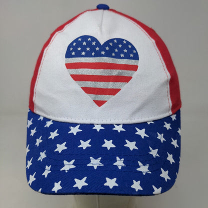 Gertex Girl's Strapback Hat Multicolor Size 4-6X Patriotic Heart Logo