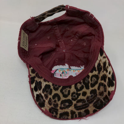 Happy Camper Strapback Hat Red One Size Embroidered Distressed KB ETHOS Vintage