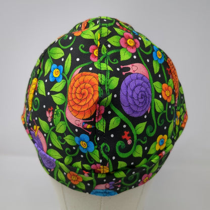 Kromer Welding Cap Green 7 3/8 Snail Floral Print Polka Dot Fitted Hat USA