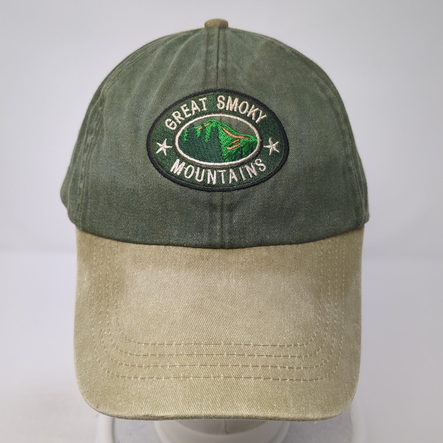 Great Smoky Mountains Strapback Hat Green One Size Adjustable Jhats