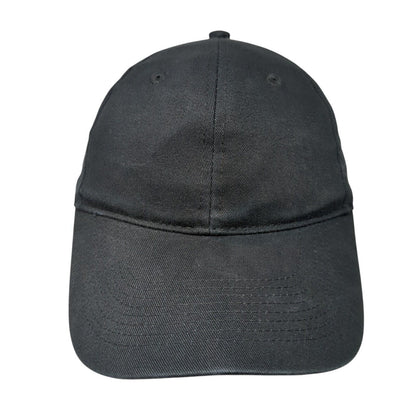 Unbranded Strapback Hat Black One Size Adjustable Vented Holes 6 Panel Blank
