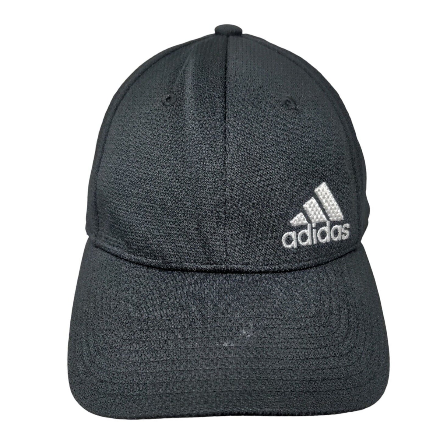 Adidas 3 Stripes Fitted Hat Black Small/Medium Aeroready Embroidered