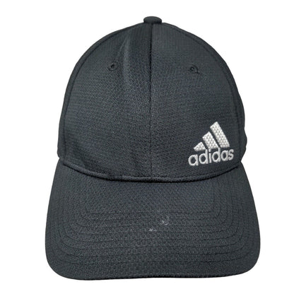 Adidas 3 Stripes Fitted Hat Black Small/Medium Aeroready Embroidered