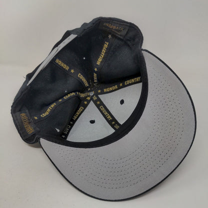 Baseballism Men's Snapback Hat Black Embroidered Logo #3 Adjustable