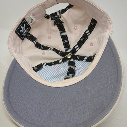 Adidas Baseball Cap Pink One Size Trefoil Logo Slideback Gray Underbrim Hat