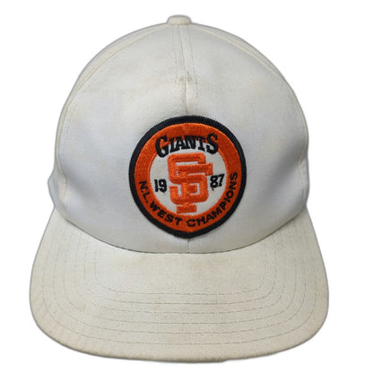 Twins MLB San Francisco Giants White Snapback 1987 West Champions Hat Vintage