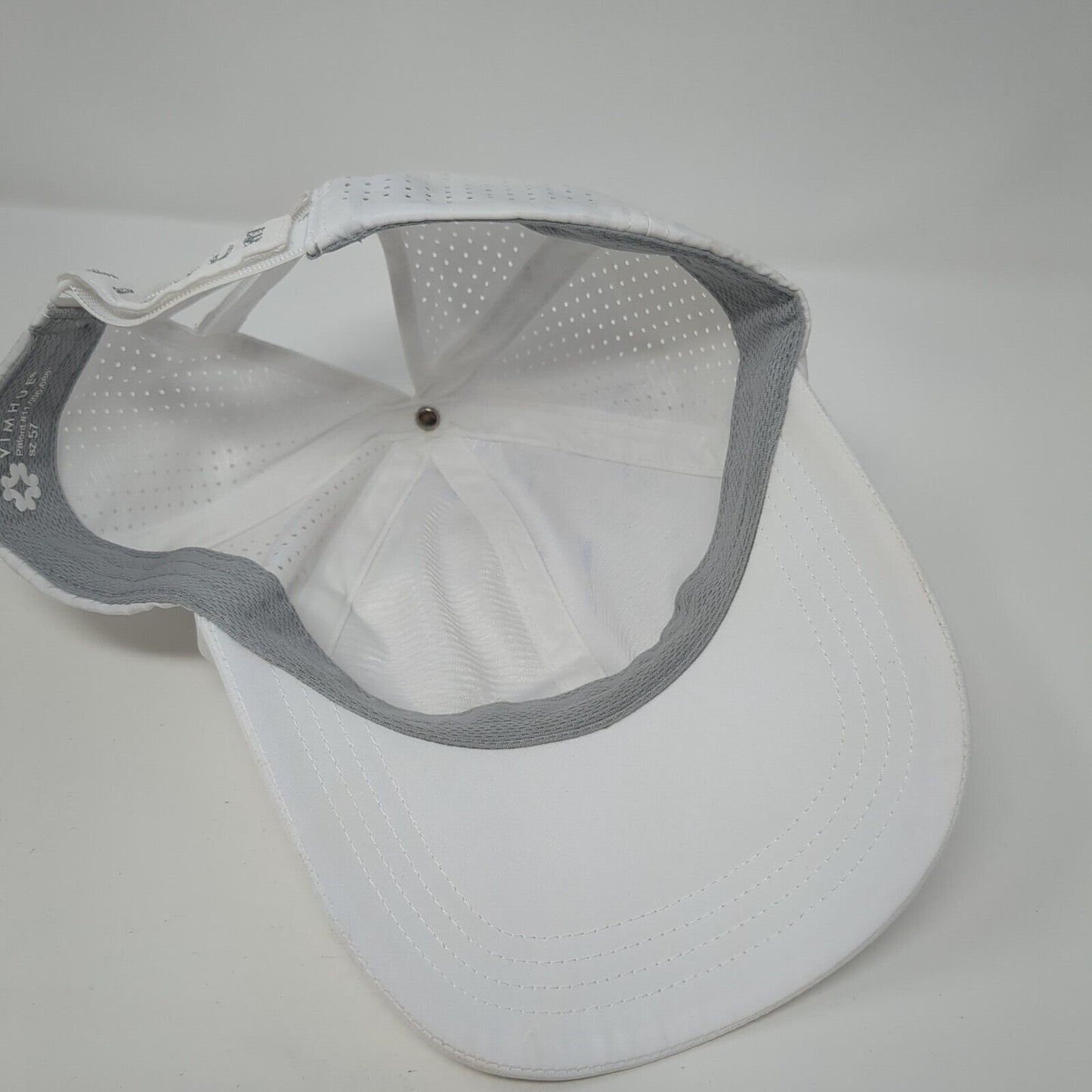 Vim Hue Ponyback Strapback Hat White Size 57 Adjustable Crisscross Back Blank