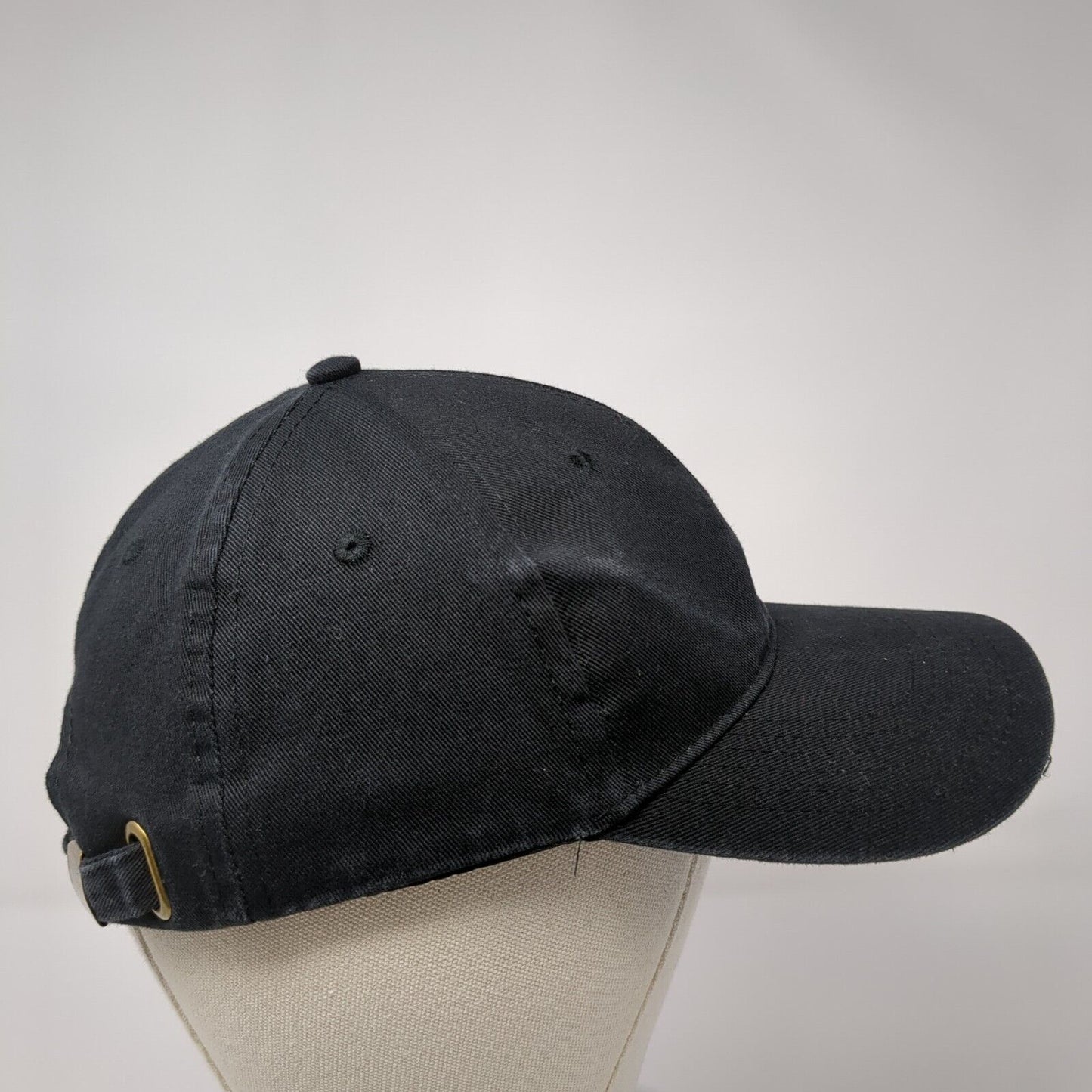 Mrs. Slideback Hat Black One Size Adjustable Embroidered Vented Holes 6 Panel