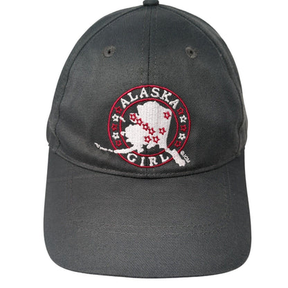 Alaska Girl Strapback Hat Gray One Size Adjustable Embroidered 6 Panel