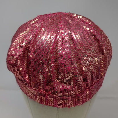 Barbie Army Cap Pink One Size Sequin Silhouette Logo Bling Sparkle Cadet Hat