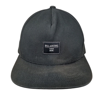 Billabong Patch Snapback Hat Black OSFA Adjustable Solid Vent Holes