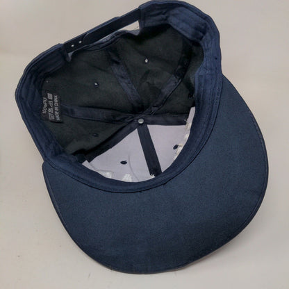 Dallas Snapback Hat Blue One Size Embroidered Adjustable PU Leather