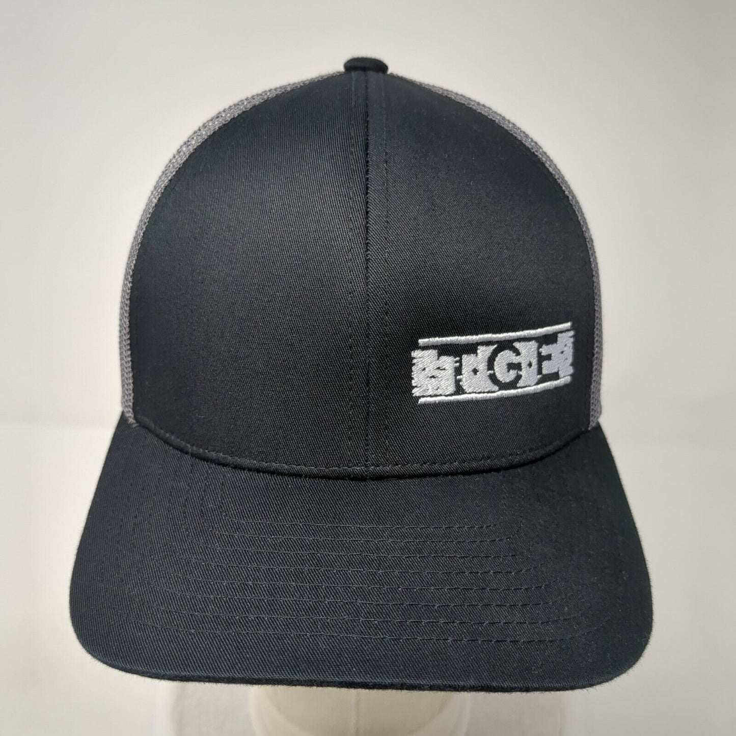 TGE Snapback Trucker Hat Black One Size Adjustable Mesh Back Pacific Headwear