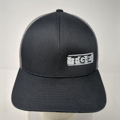 TGE Snapback Trucker Hat Black One Size Adjustable Mesh Back Pacific Headwear