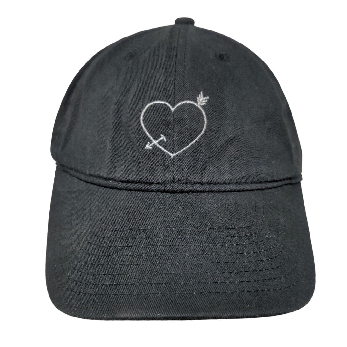 Cupid Arrow Heart Slideback Hat Black One Size Embroidered Adjustable