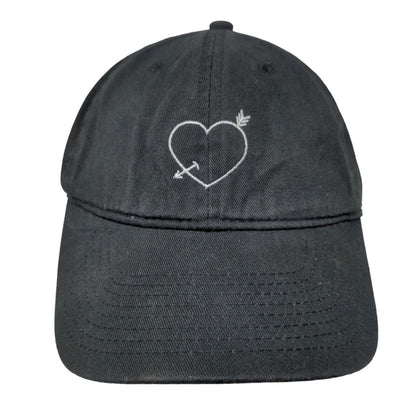 Cupid Arrow Heart Slideback Hat Black One Size Embroidered Adjustable