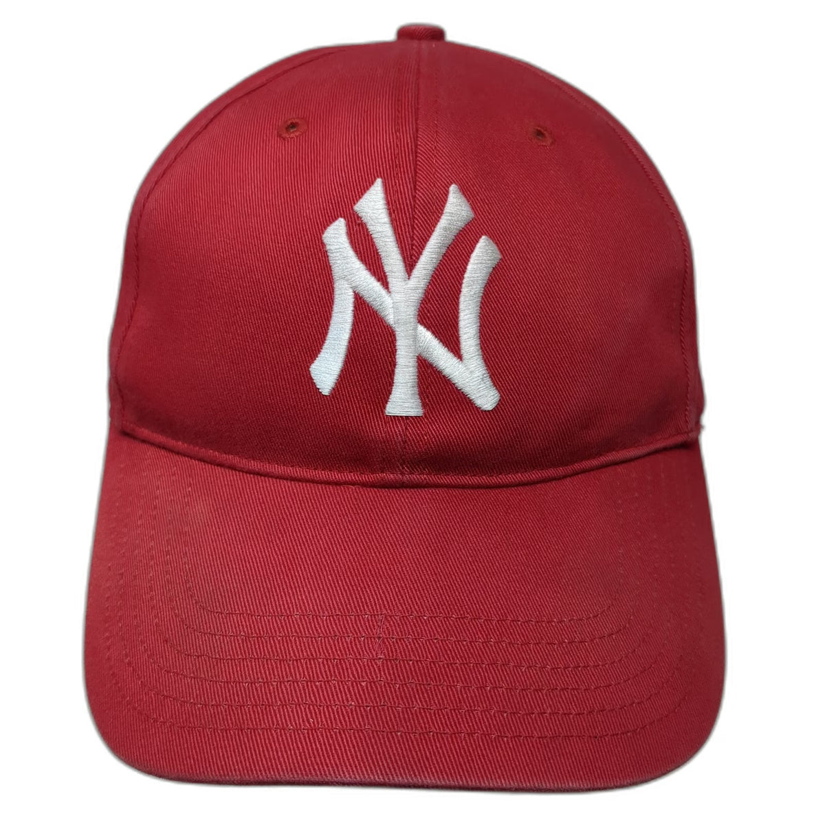 MLB New York Yankees Red Baseball Cap One Size Hat T.E.I. Strapback NY Gray Brim