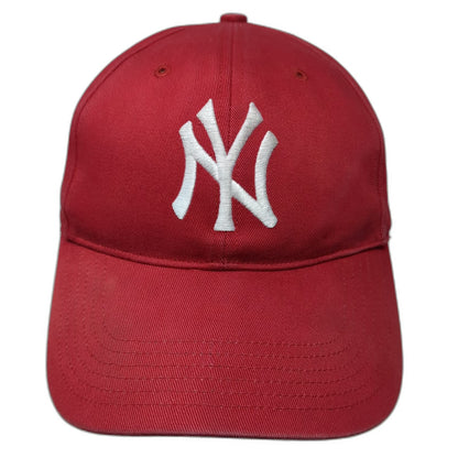 MLB New York Yankees Red Baseball Cap One Size Hat T.E.I. Strapback NY Gray Brim