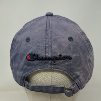 Champion Slideback Hat Blue OSFA Adjustable Embroidered Logo 6 Panel Cotton