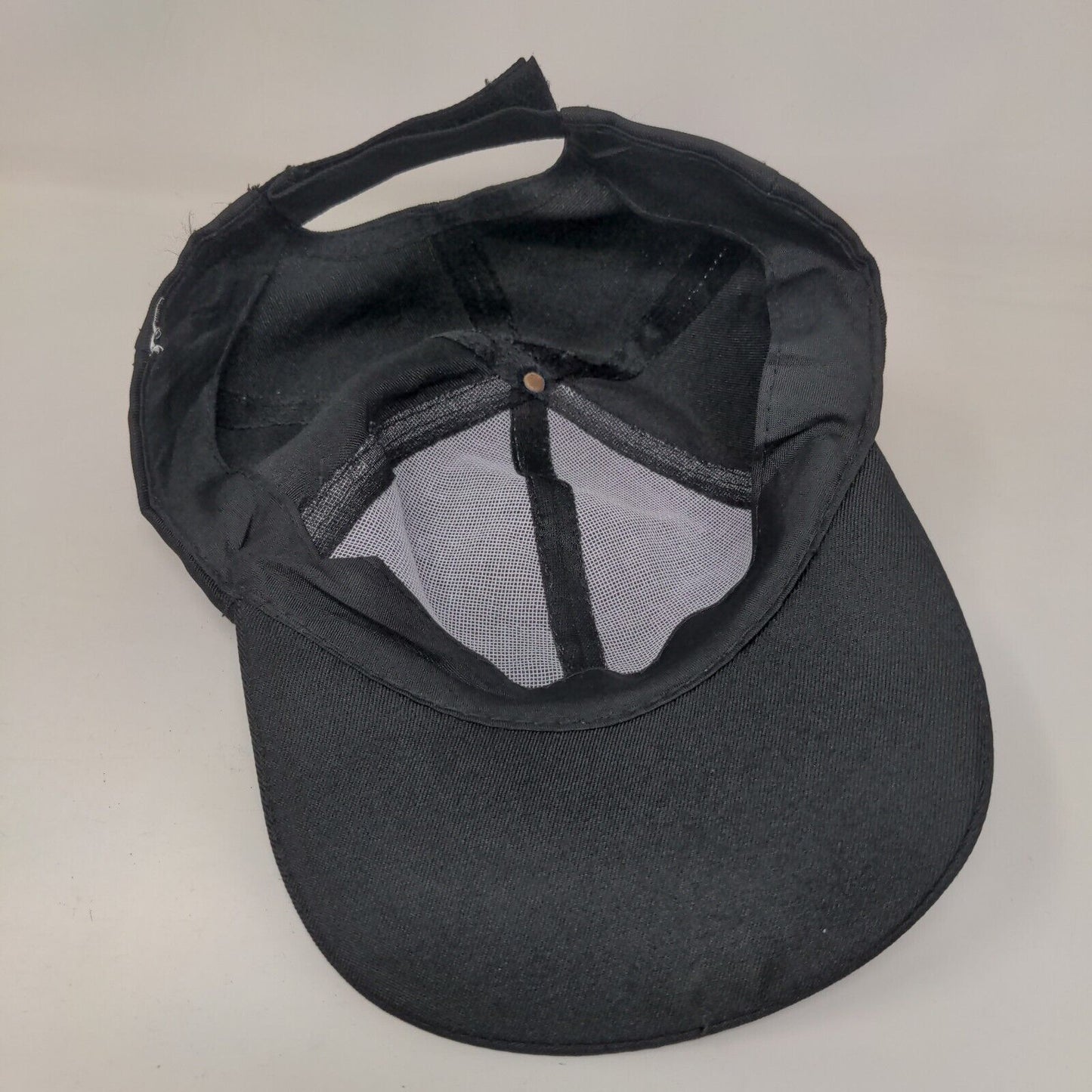 Unbranded Strapback Hat Black One Size Adjustable Solid Blank 6 Panel