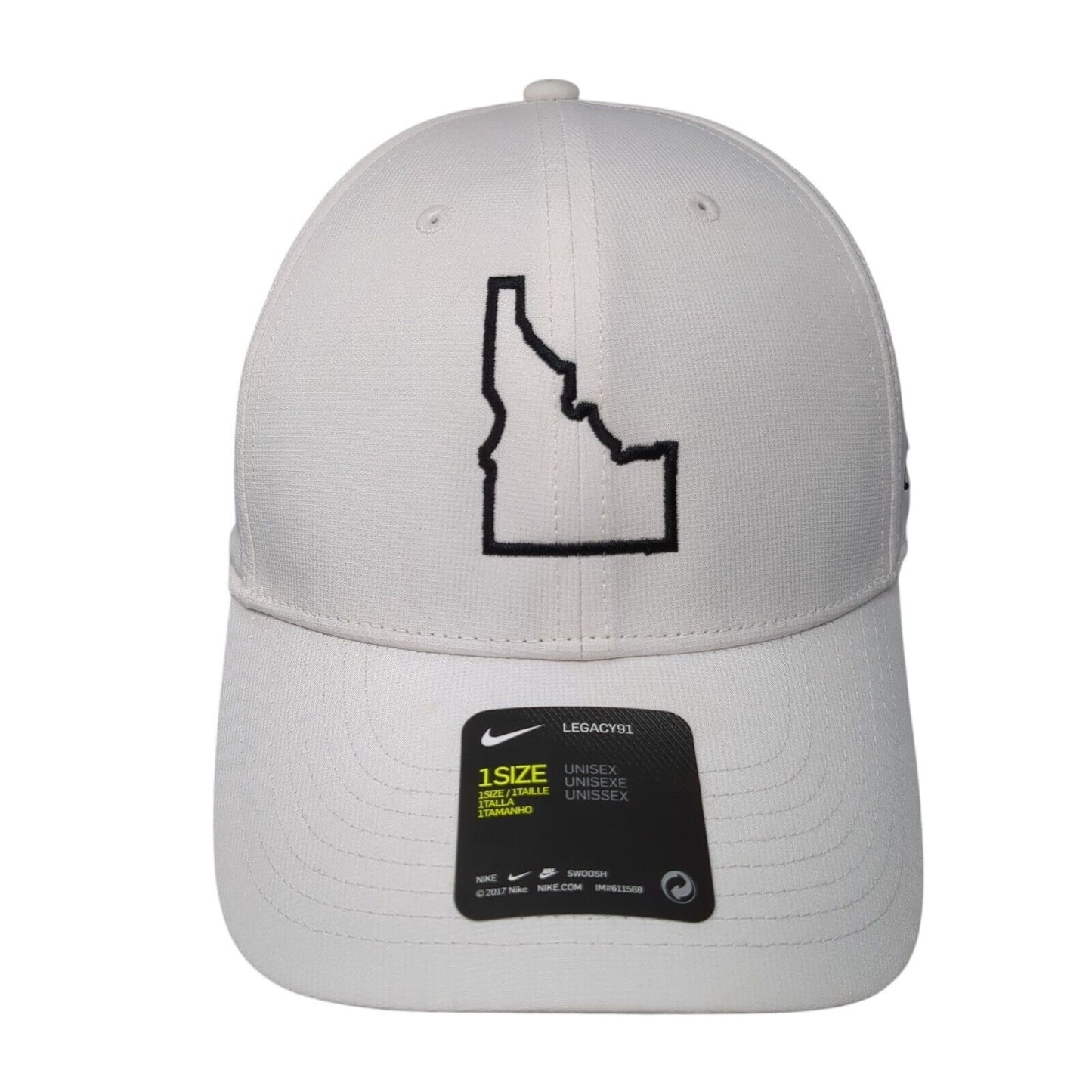 Idaho Strapback Hat White One Size Nike Legacy91 Dri-Fit Red Hawk