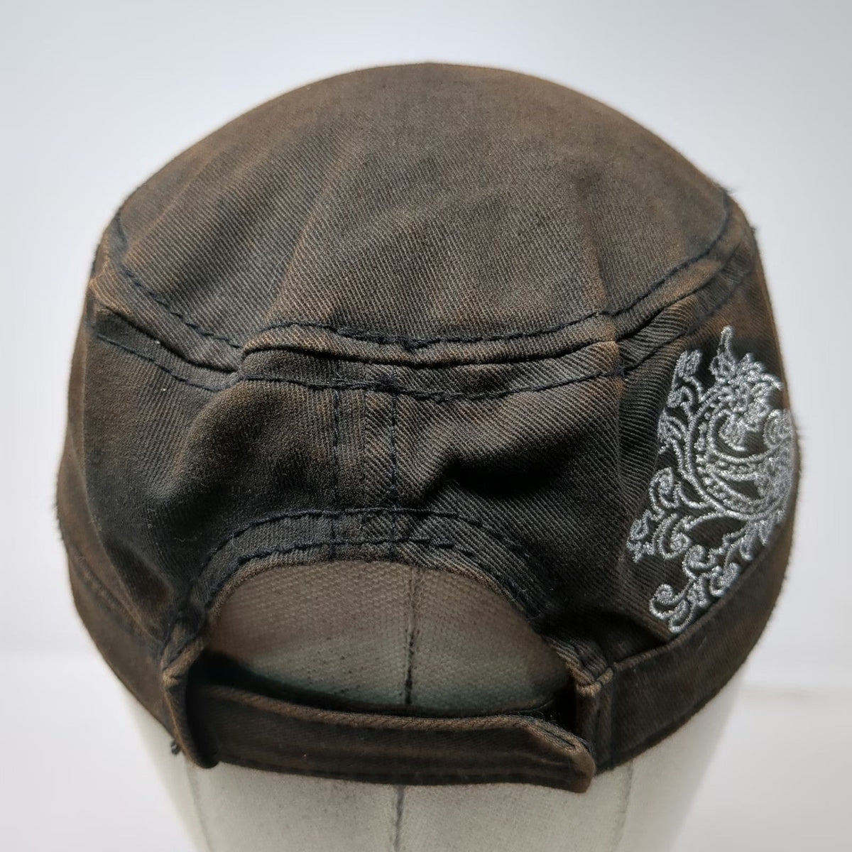 Noble Wear Army Cap Black One Size Yellowstone Paisley Embroidery Cotton Hat
