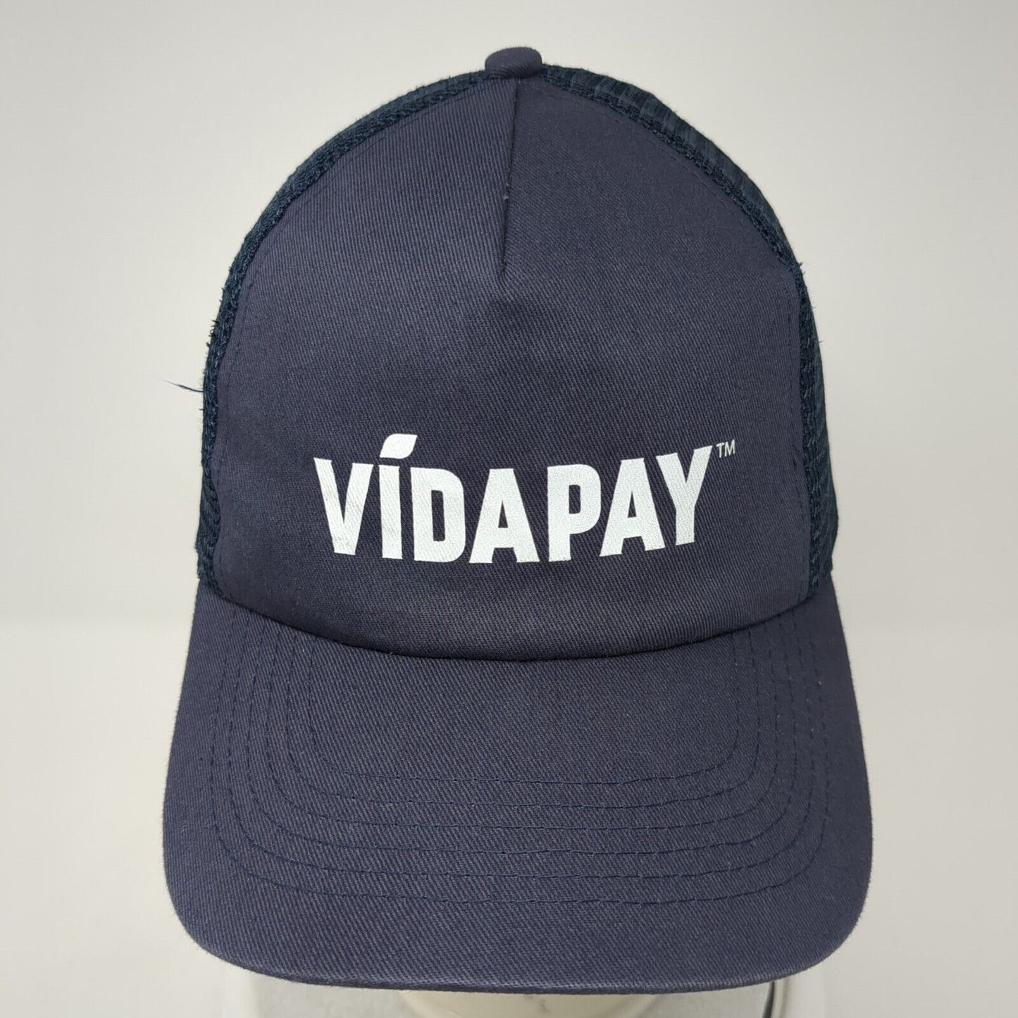 Vidapay Snapback Mesh Back Trucker Hat Blue One Size Solid Hit Wear